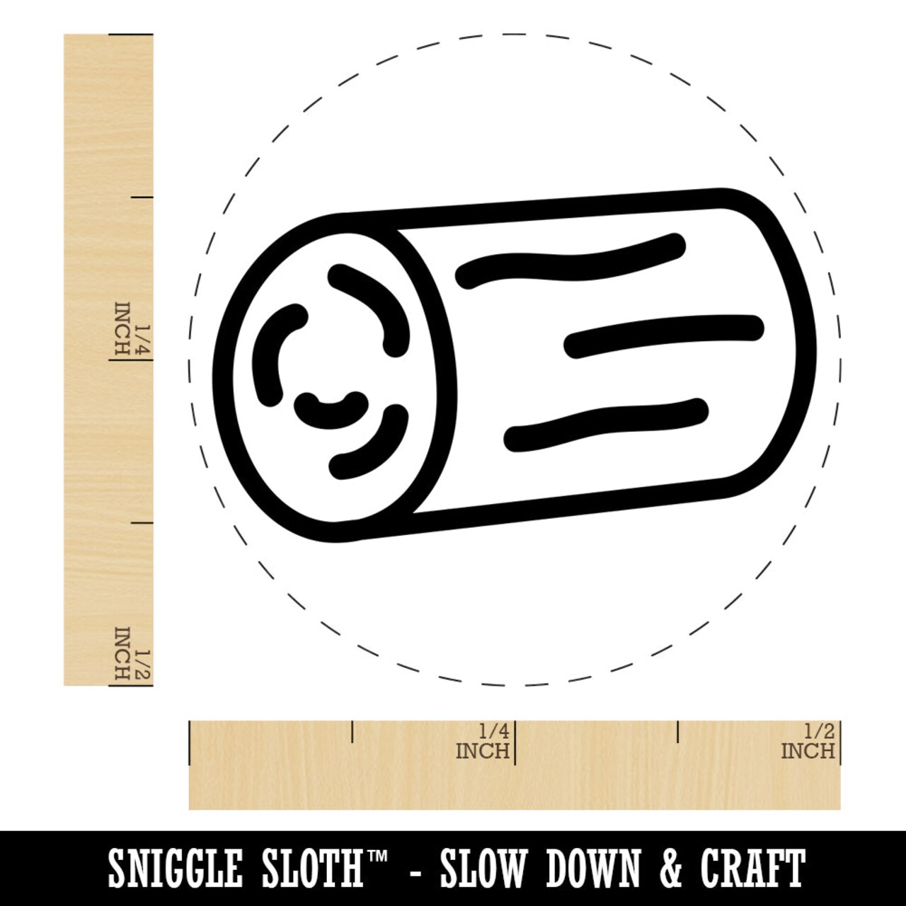 Log Tree Doodle Self-Inking Rubber Stamp for Stamping Crafting Planners